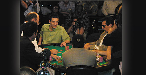 Julian Gardner at the Final Table of the World Series of Poker with eventual winner Robert Varkonyi